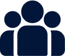 Icon of three people representing a group or community.